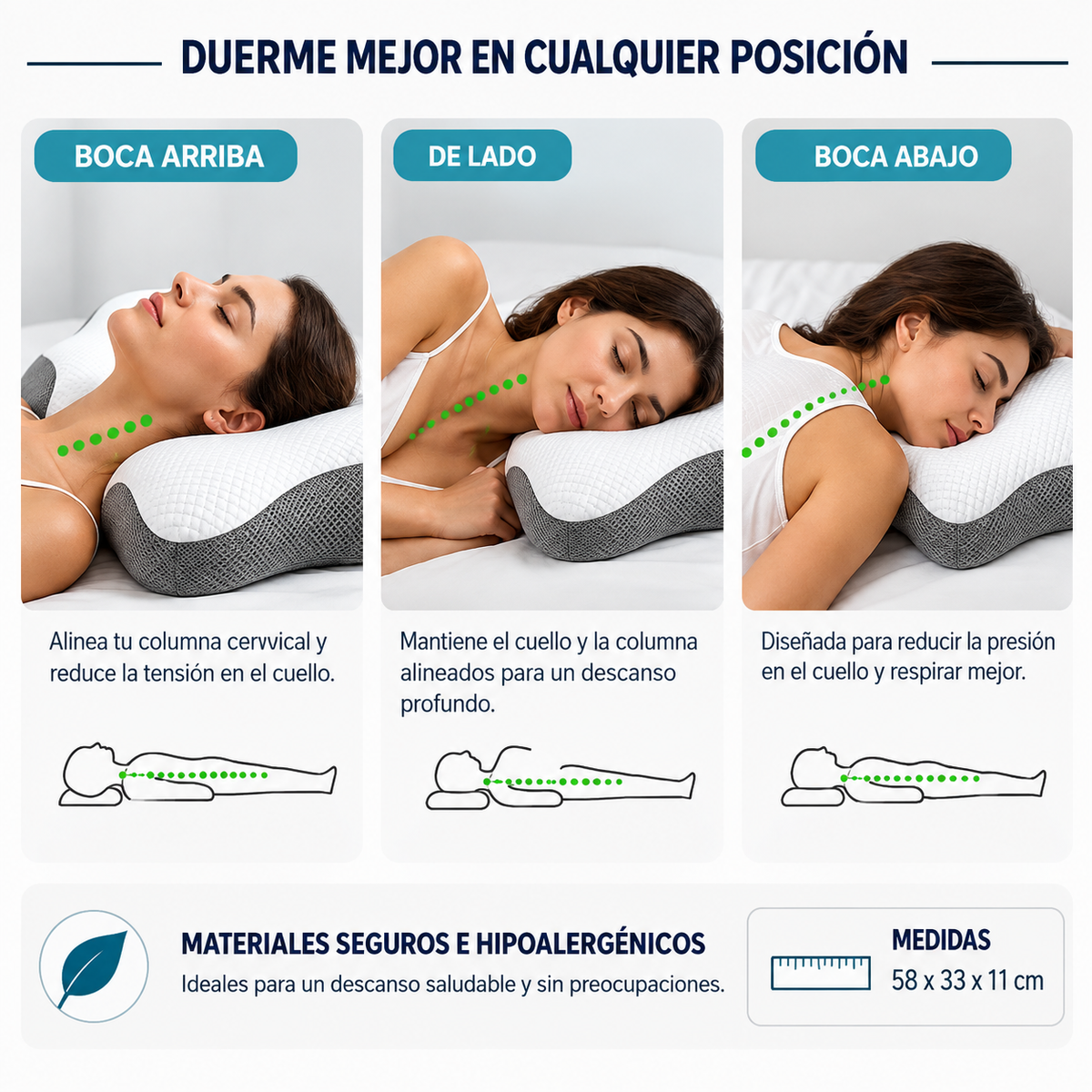 ViscoNeck™ — Almohada Cervical Ergonómica 2 en 1