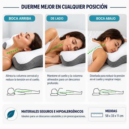 ViscoNeck™ — Almohada Cervical Ergonómica 2 en 1